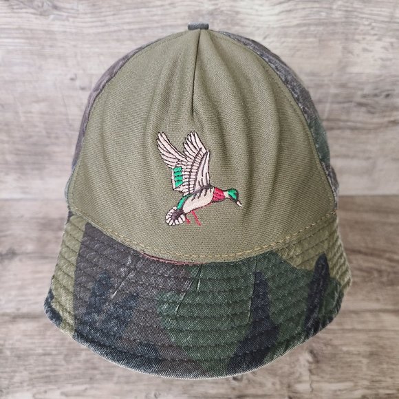 Vintage Original Jones Mallard Duck Embroidered Bucket Hat Cap Sz LG Distressed - Picture 2 of 8